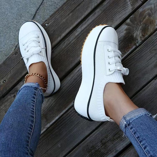 Damen Modische Plateausneakers mit elastischer Sohle EB