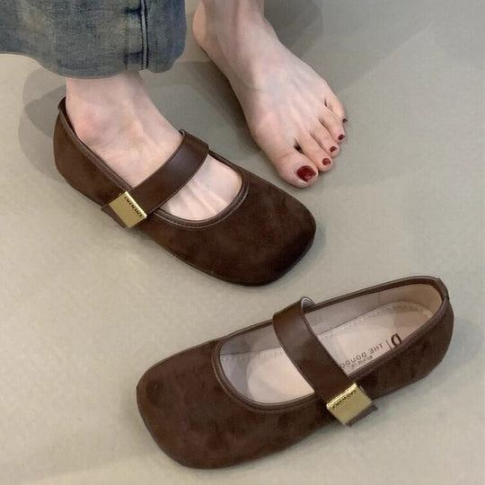 Damen elegante Mary Jane Ballerinas mit komfortablem Riemchen EB