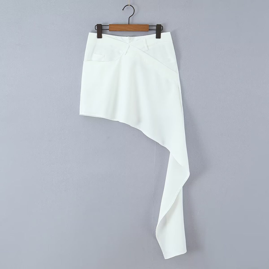 Damen Cropped Bluse mit asymmetrischem Rock EB