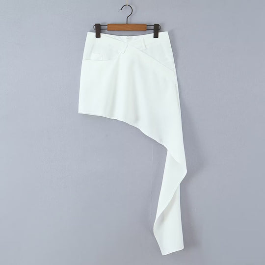 Damen Cropped Bluse mit asymmetrischem Rock EB
