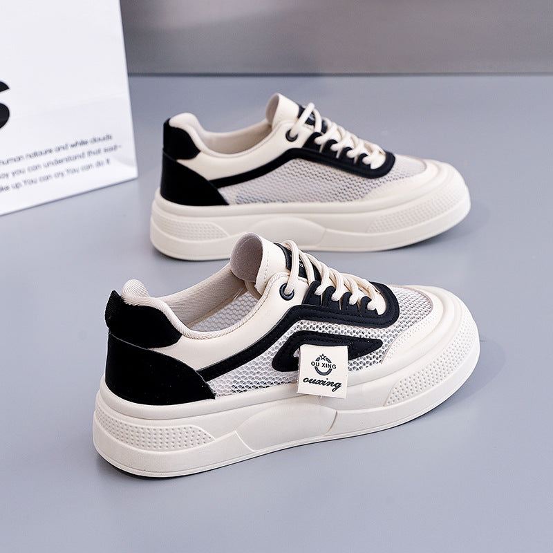 Damen trendige Sneakers mit atmungsaktivem Obermaterial und bequemer Sohle EB