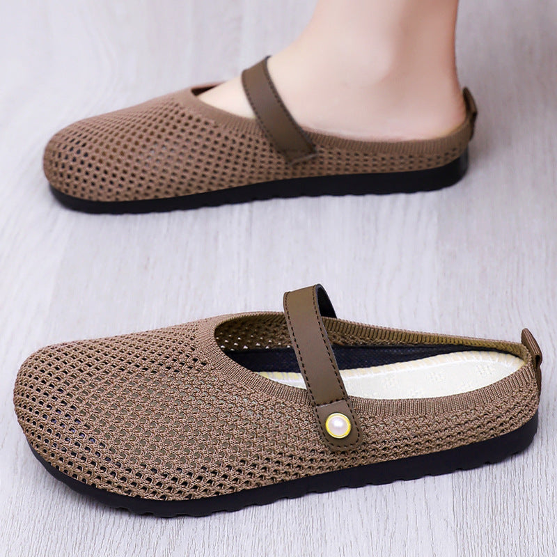 Damen Gemütliche Slip-On Clogs mit atmungsaktivem Netzoberteil und flexiblem Fußbett EB