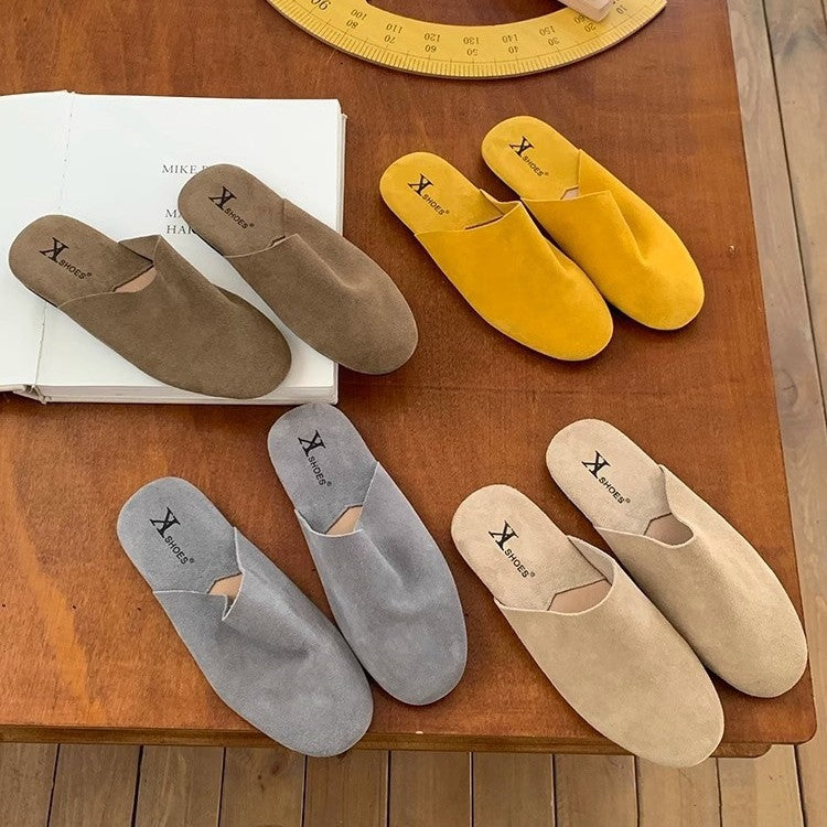 Damen Komfortable Slipper aus hochwertigem Wildleder EB