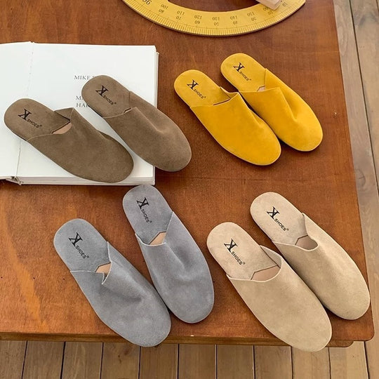 Damen Komfortable Slipper aus hochwertigem Wildleder EB