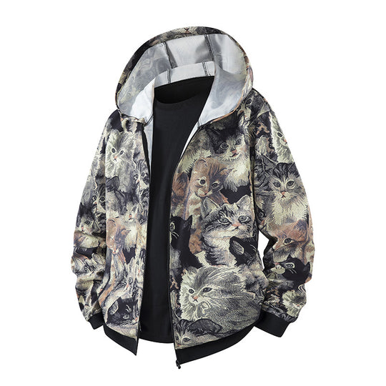 Damen leichte Windbreaker-Jacke mit farbenfrohem Muster und atmungsaktiven Eigenschaften EB