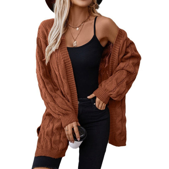 Damen Strickjacke mit einem stilvollen Flechtmuster EB