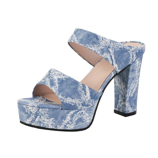 Damen Plateau-Sandaletten mit stylishen Riemen und hohem Blockabsatz EB