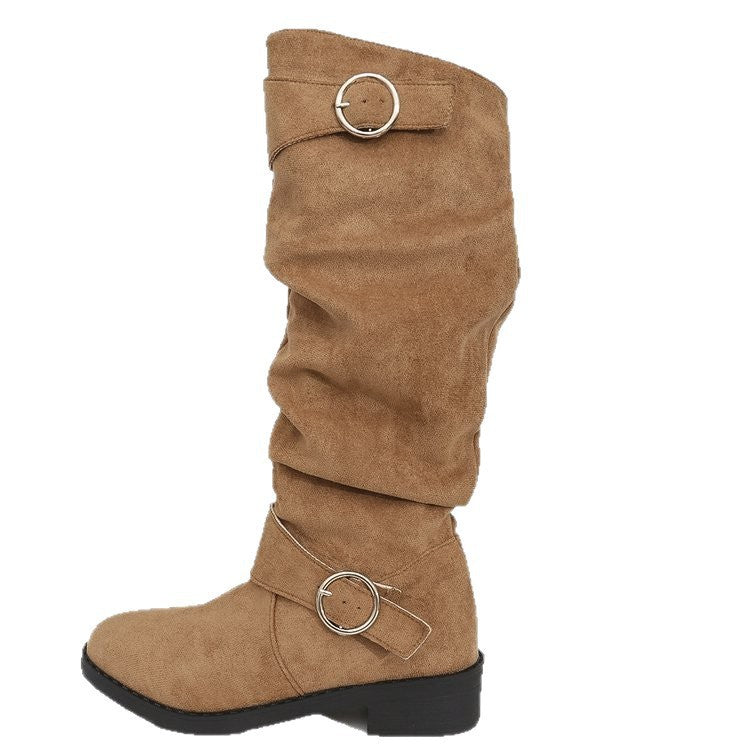 Damen Hohe Stiefel mit modischem Ringdetail und komfortablem Innenfutter EB