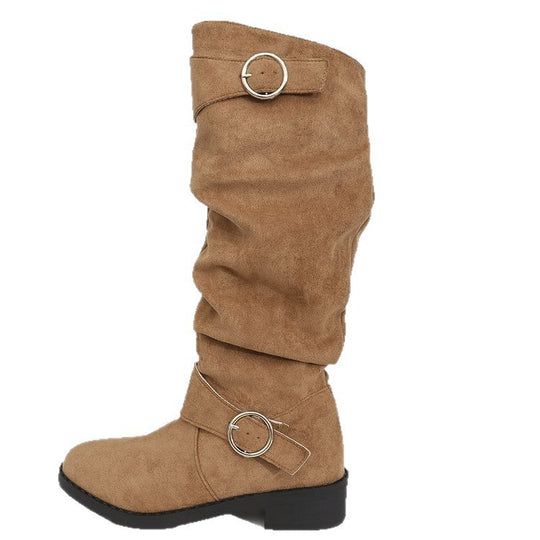 Damen Hohe Stiefel mit modischem Ringdetail und komfortablem Innenfutter EB