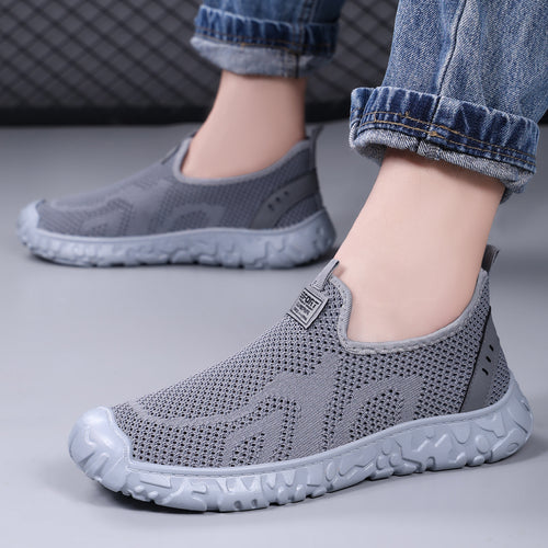 Damen Atmungsaktive Slip-On Sport Sneakers mit flexiblem Mesh-Obermaterial EB