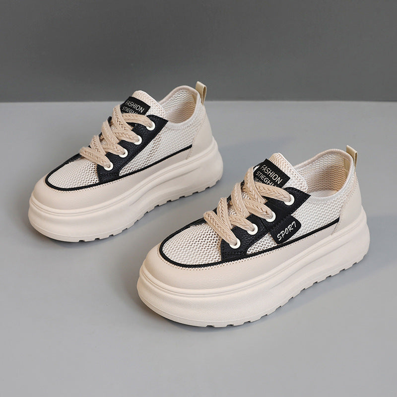 Damen Sportliche Luftige Sneakers mit modischem Plateau-Heel EB