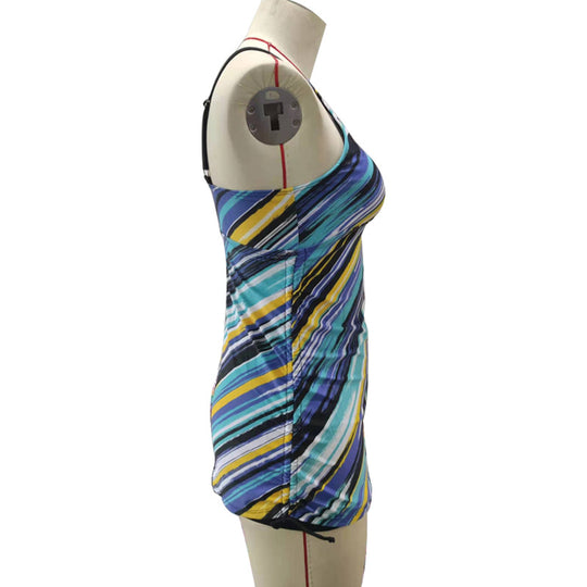 Damen Tankini-Top mit modischem Streifendesign und komfortabler Raffung EB