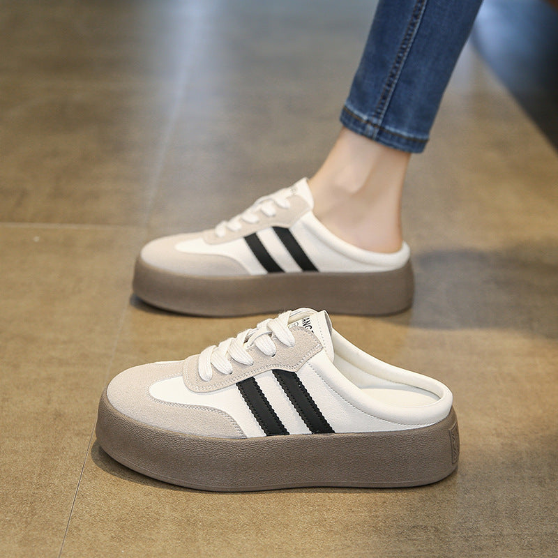 Damen Sportliche Plateauschuhe mit elastischem Einstieg und rutschfester Sohle EB