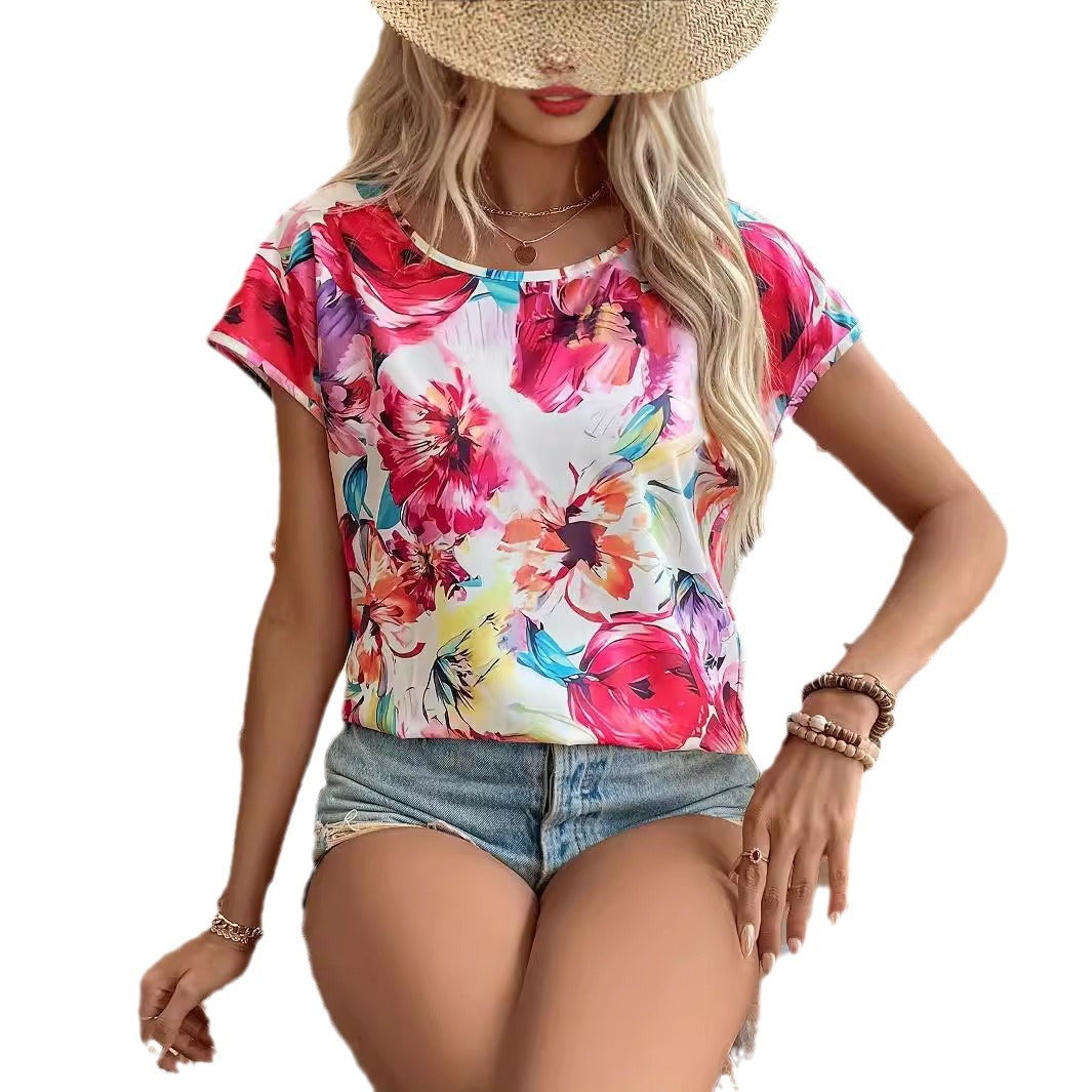 Damen Leichte Bluse mit floralen Mustern EB