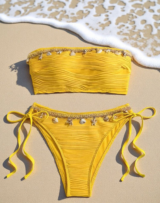 Damen Bandeau-Bikini mit raffinierten Muschel-Details EB