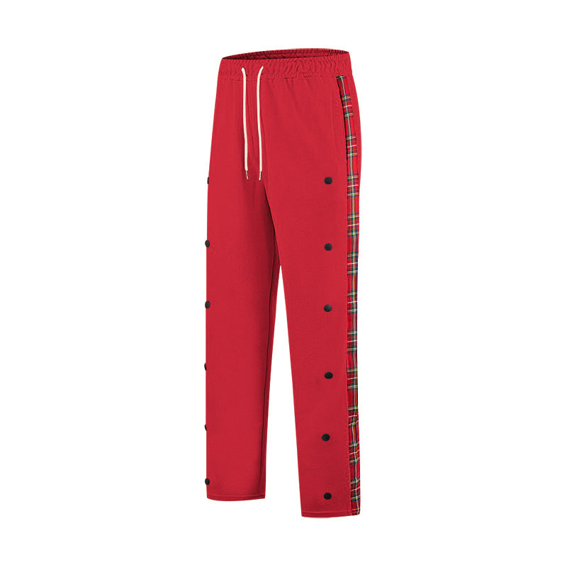 Herren Sportliche Freizeithose mit Knopfleisten und Karomuster EB