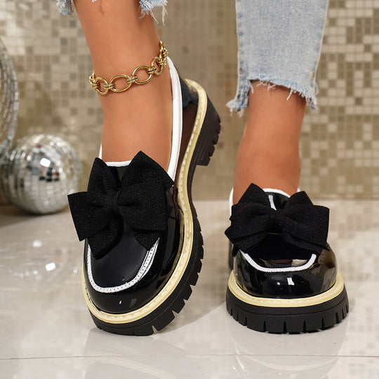 Damen Slipper mit voluminösem Schleifendetail und robuster Sohle EB
