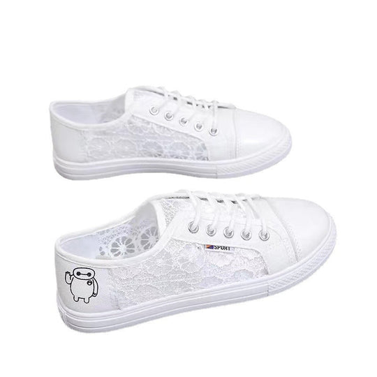 Damen Sneakers mit zartem Spitzenoberteil und bequemer Sohle EB