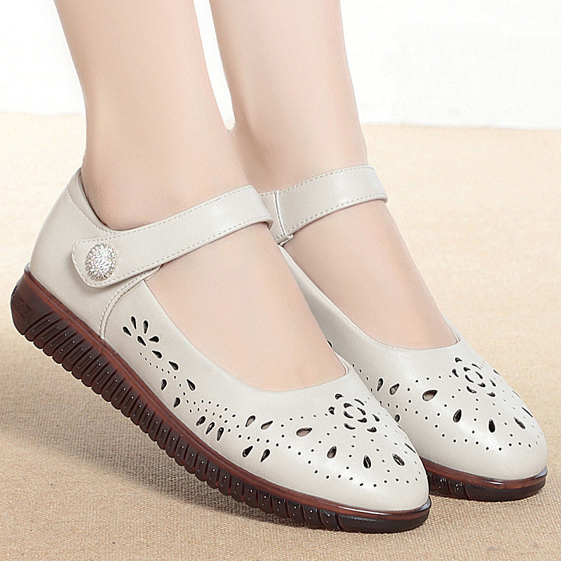 Damen Elegante und luftige Ballerinas mit verstellbarem Riemen EB