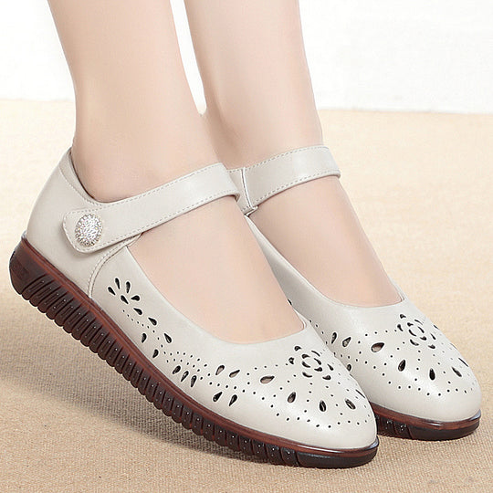 Damen Elegante und luftige Ballerinas mit verstellbarem Riemen EB