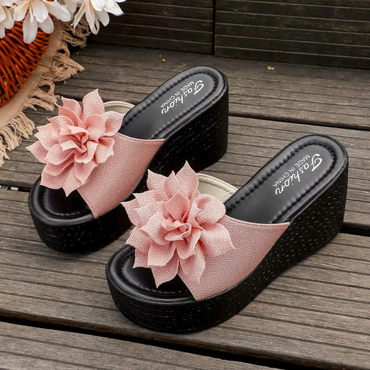 Damen Wedge-Pantoletten mit floralem Design und rutschfester Sohle EB