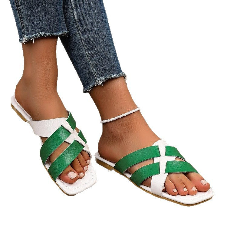 Damen modische Kreuzsandalen mit komfortabler Sohle EB