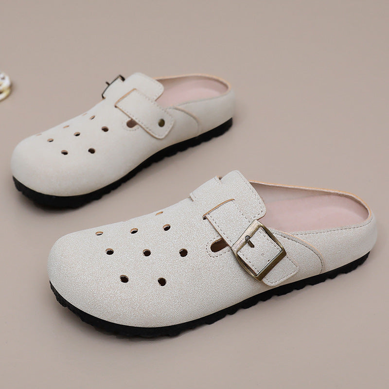 Damen Komfortable Clogs mit verstellbarem Riemen EB