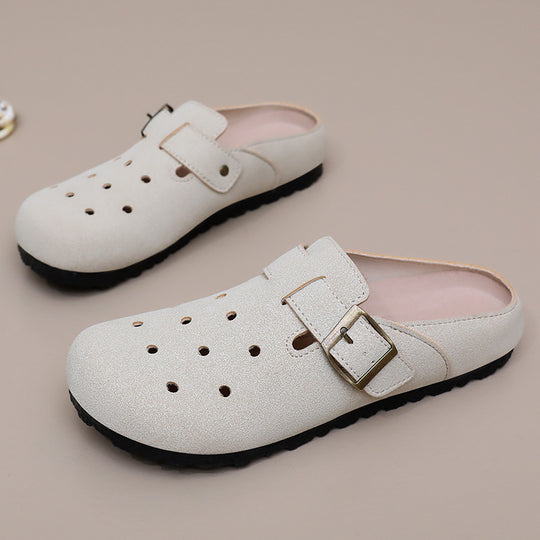 Damen Komfortable Clogs mit verstellbarem Riemen EB