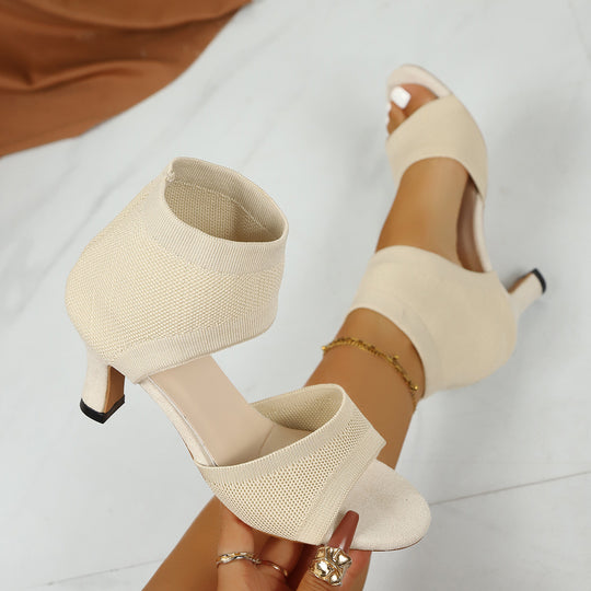 Damen Elegante Peeptoe High Heels EB