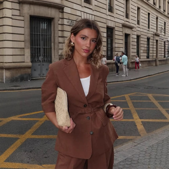 Damen eleganter Blazer mit Gürtel EB