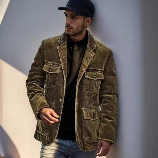 Herren modischer Cordblazer mit aufgesetzten Taschen EB