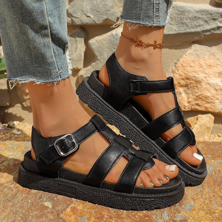 Damen Komfortable Sandalen mit einem modischen Riemen-Design EB