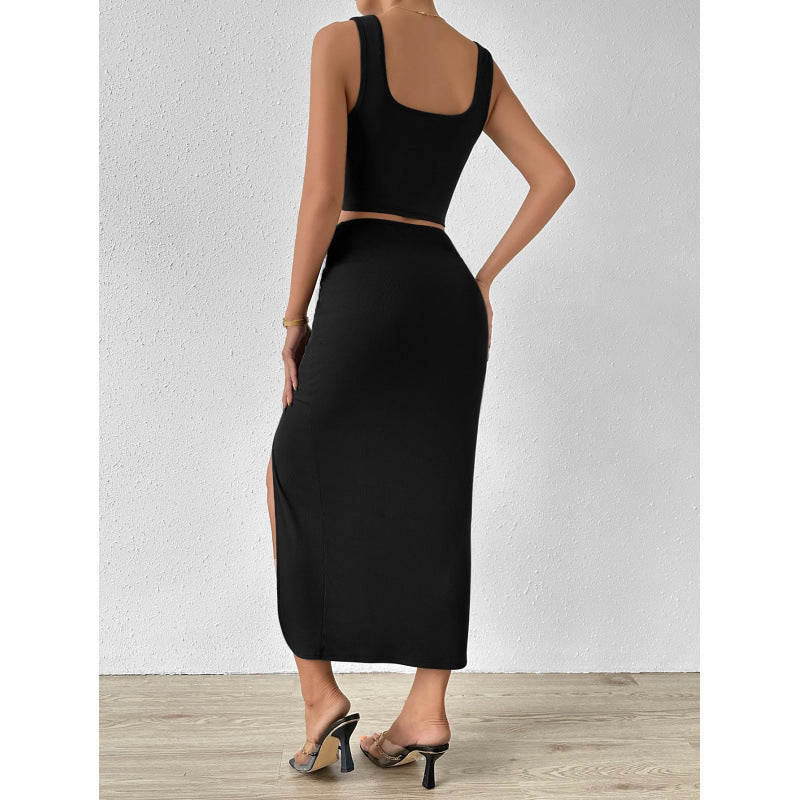 Damen Elegantes Maxi-Kleid mit seitlichem Schlitz und lässigem Wickeldesign EB