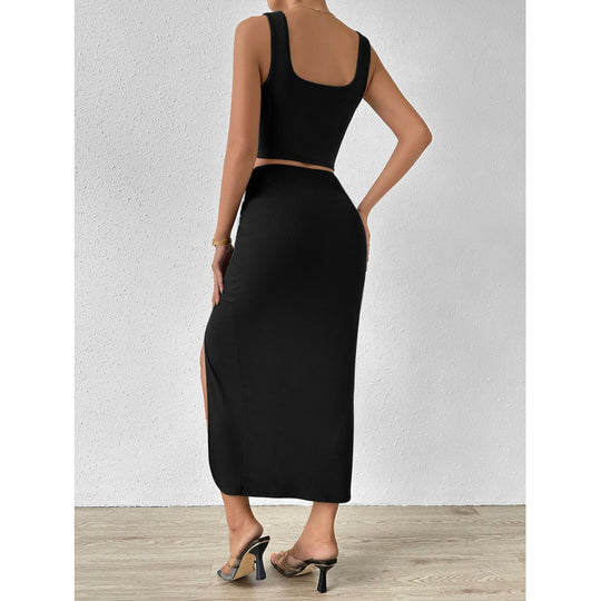 Damen Elegantes Maxi-Kleid mit seitlichem Schlitz und lässigem Wickeldesign EB