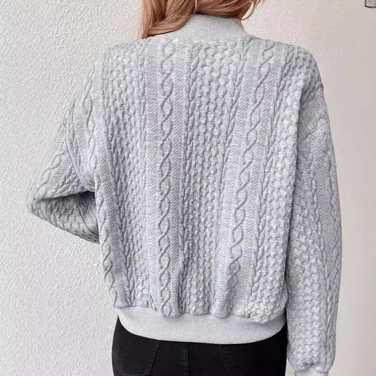 Damen Lässige Strickjacke mit strukturierter Oberfläche und Knopfleiste EB