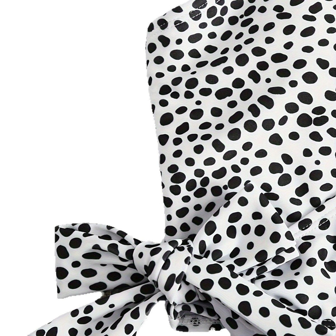 Damen Wickel-Bikini-Set mit hohem Bund und eleganten Polka Dots EB