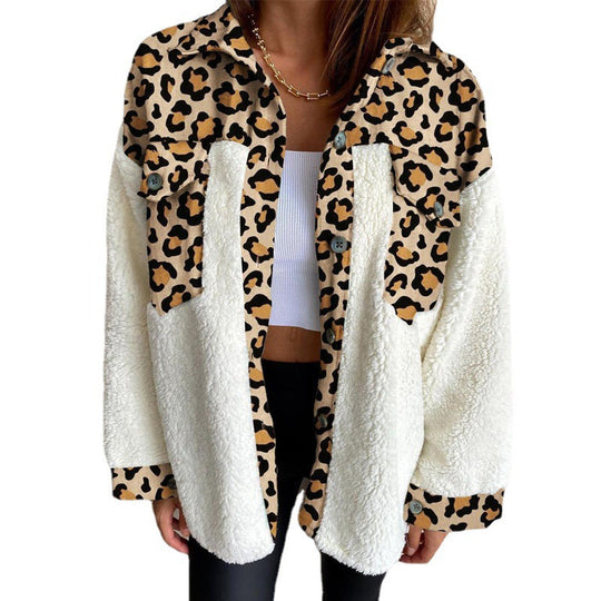 Damen Oversized Flanelljacke mit kuscheligem Innenfutter und praktischen Taschen EB