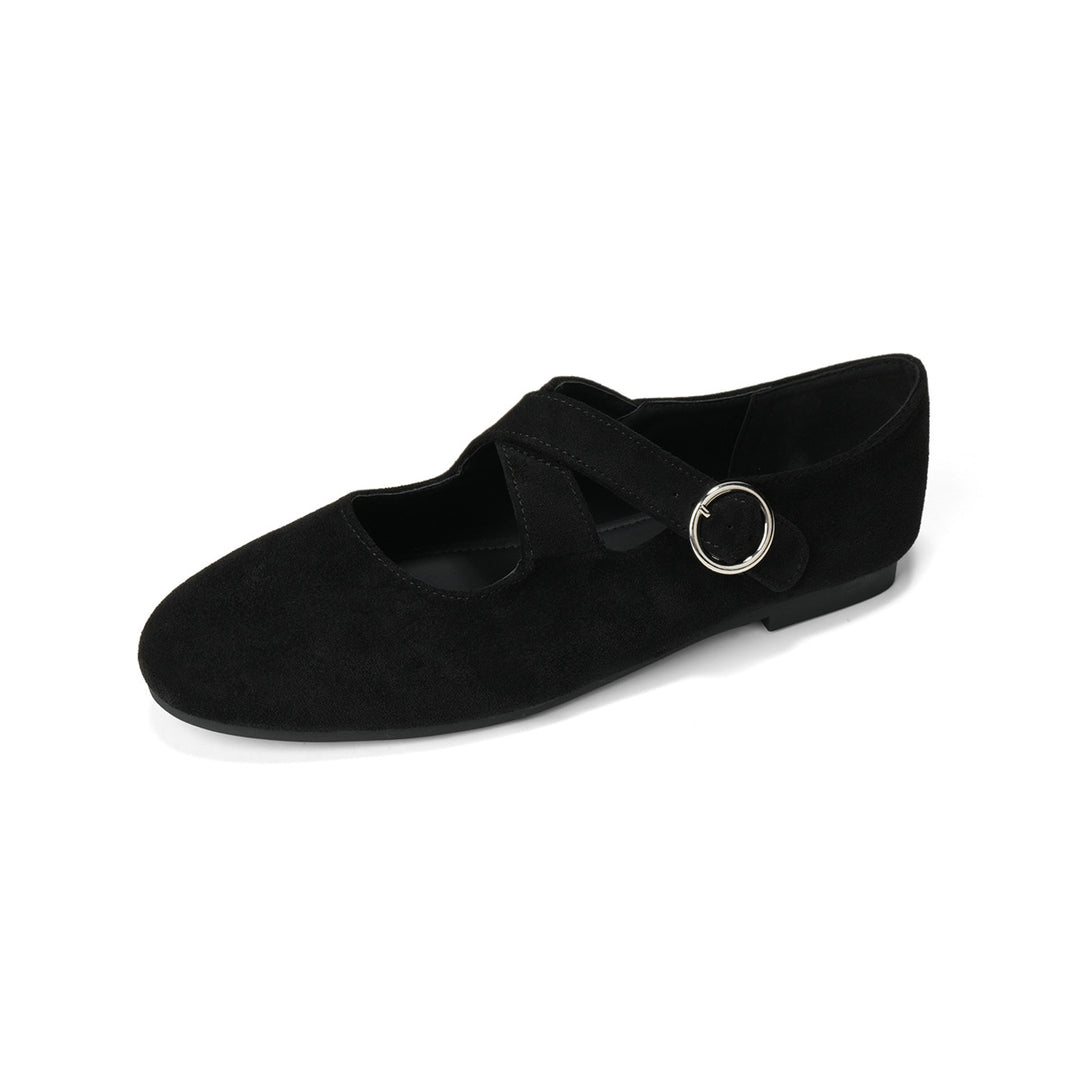 Damen Ballerinas mit modernem Riemen und eleganter Schnalle EB