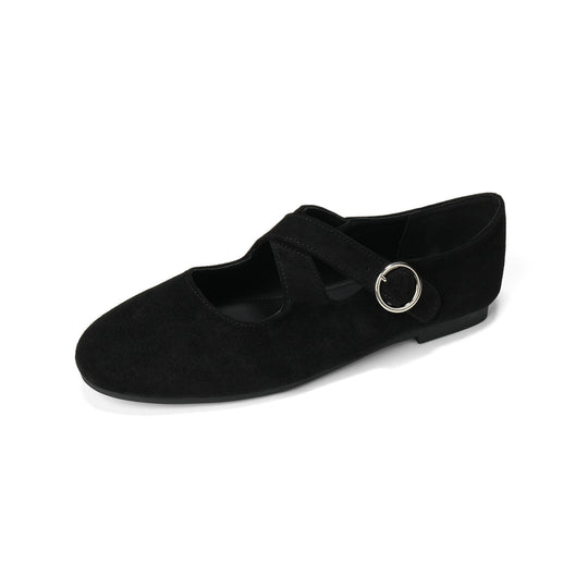Damen Ballerinas mit modernem Riemen und eleganter Schnalle EB