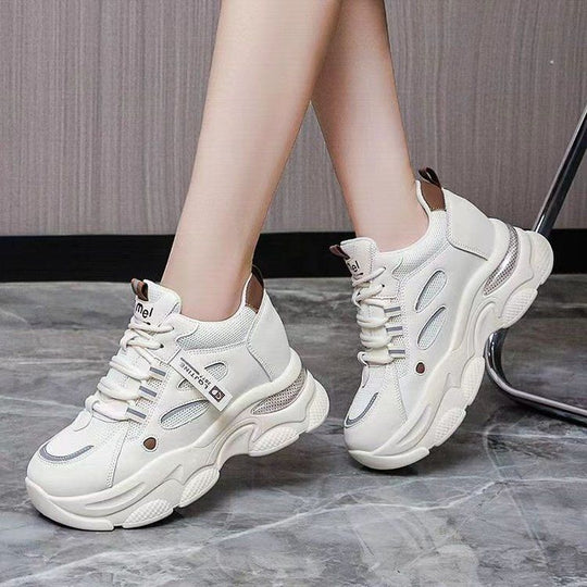 Damen Sportliche Chunky-Sneaker mit atmungsaktiver Mesh-Oberfläche und rutschfester Sohle EB