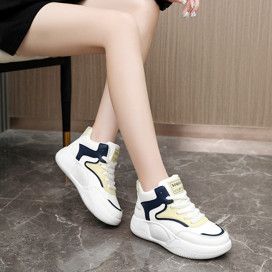 Damen modische High-Top Sneakers mit atmungsaktiver Oberfläche und flexibler Sohle EB