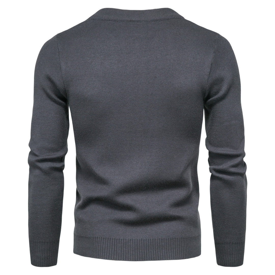 Herren stylische Strickjacke mit modernem Zipper und hohem Kragen EB