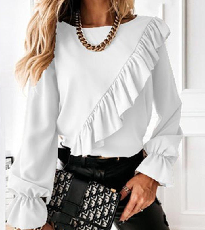 Damen Bluse mit voluminösen Rüschen EB