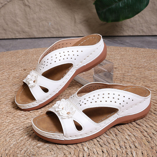 Damen Clogs mit floralem Akzent und atmungsaktiver Sohle EB
