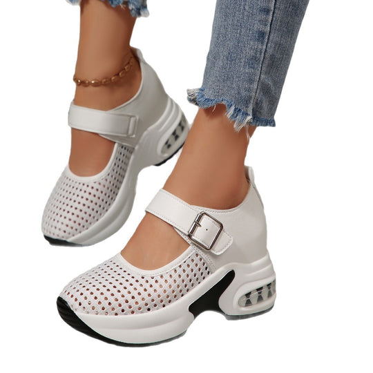 Damen Atmungsaktive Sneaker mit verstellbarem Riemen und dämpfendem Fußbett EB