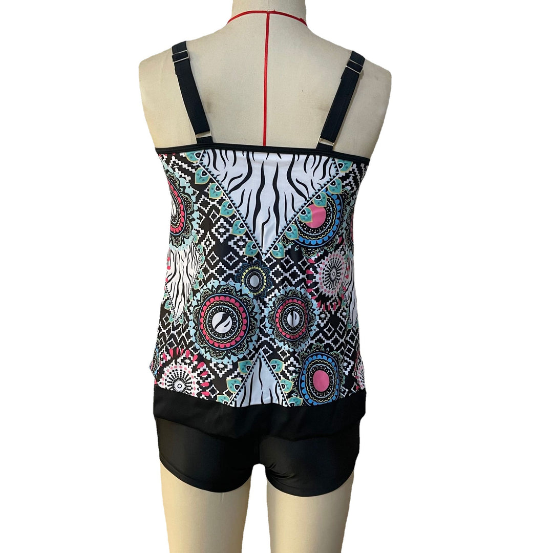 Damen Komfortabler Tankini mit verspieltem Muster EB