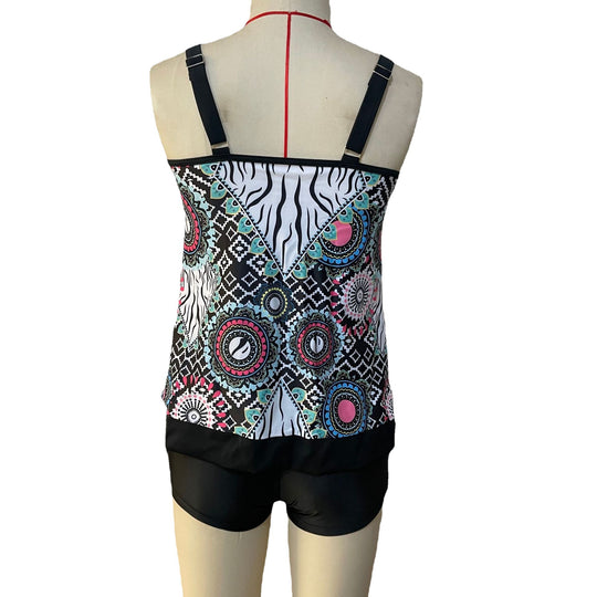 Damen Komfortabler Tankini mit verspieltem Muster EB