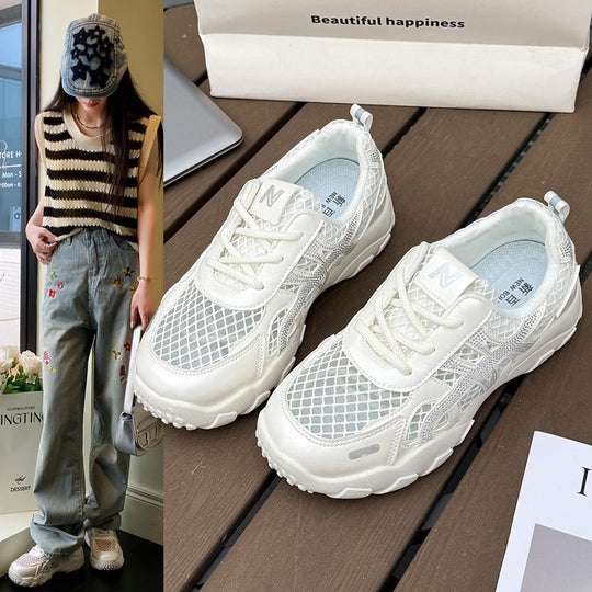Damen multifunktionale Freizeit Sneaker mit atmungsaktiver Mesh-Oberfläche und stoßdämpfender Sohle EB