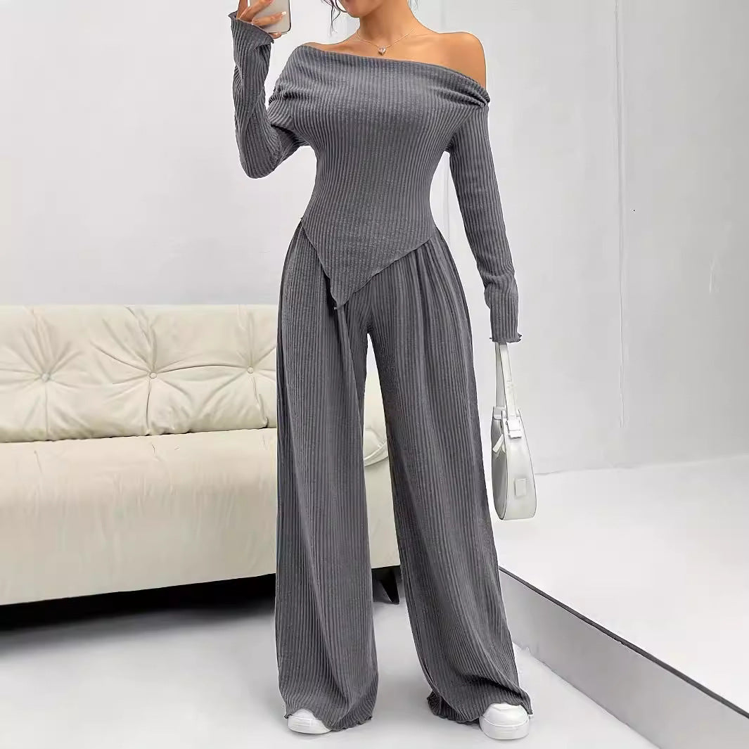 Damen trendiger Jumpsuit mit Off-Shoulder-Design EB