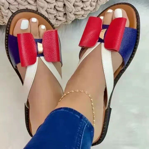 Damen Riemensandalen mit dekorativem Schleifendetail und flexiblem Fußbett EB